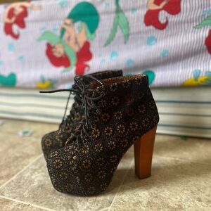 Jeffrey Campbell Havana Last Lace-Up Platform Booties- Size 36 (US 6)